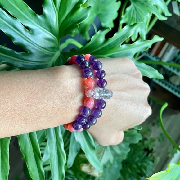 Amethyst & Agate bracelets - Picture 2 of 4